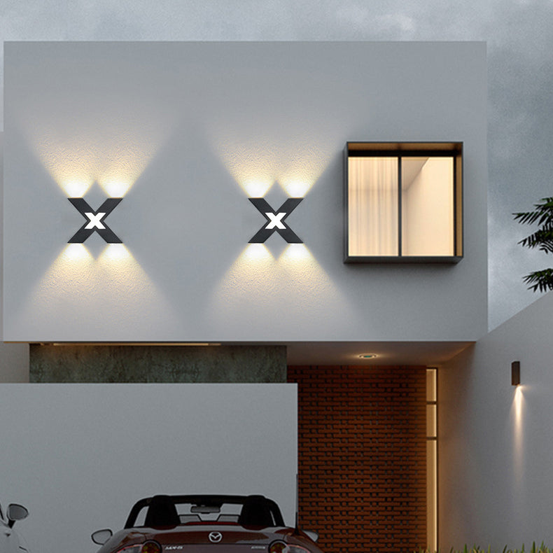 MaxBeam – Waterproof X-Shape LED Wall Light for Exterior Use