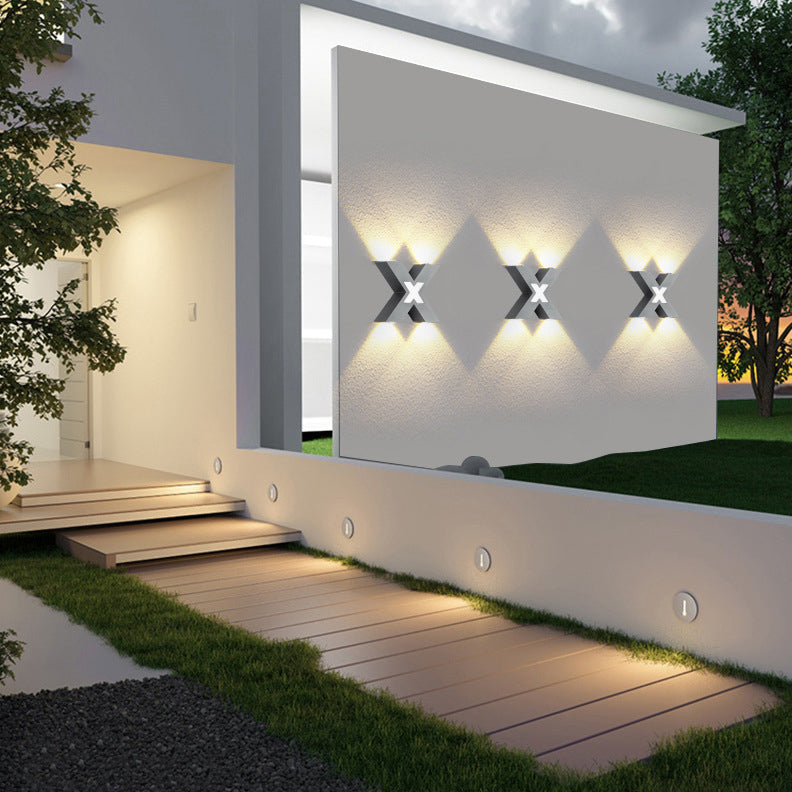 MaxBeam – Waterproof X-Shape LED Wall Light for Exterior Use