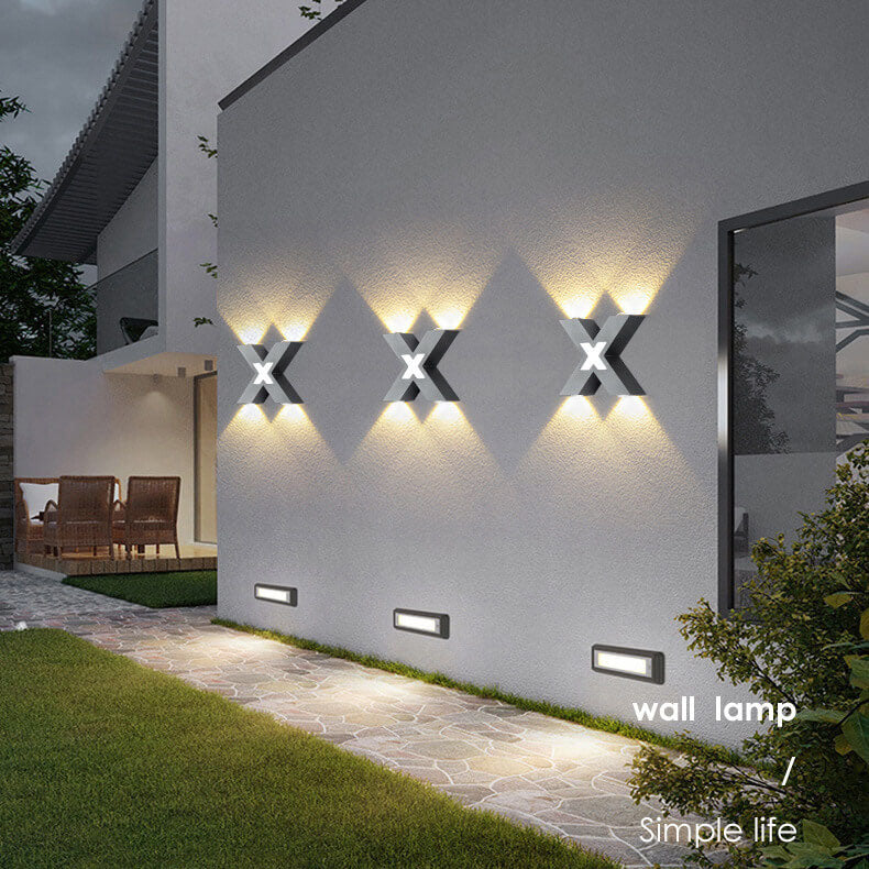 MaxBeam – Waterproof X-Shape LED Wall Light for Exterior Use