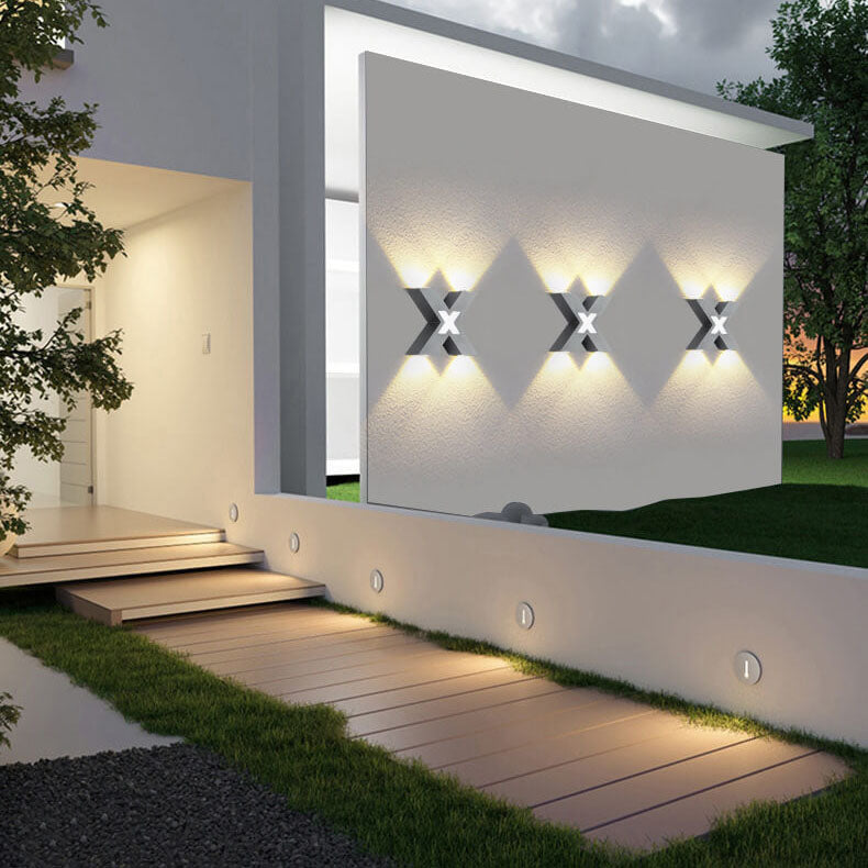 MaxBeam – Waterproof X-Shape LED Wall Light for Exterior Use