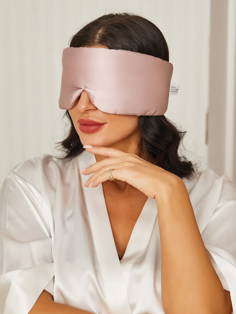LilySilk - Elegant Silk Sleep Eye Mask with Floral Print