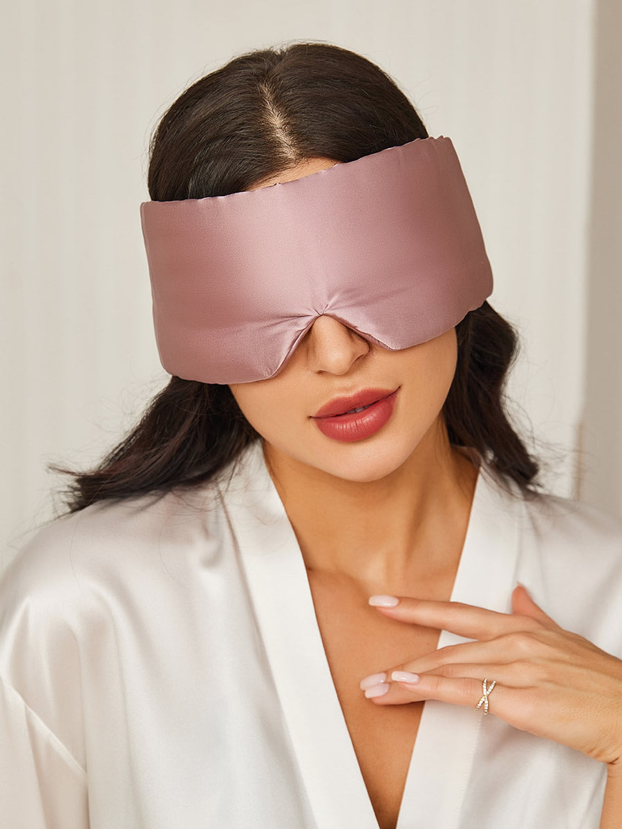 LilySilk - Elegant Silk Sleep Eye Mask with Floral Print