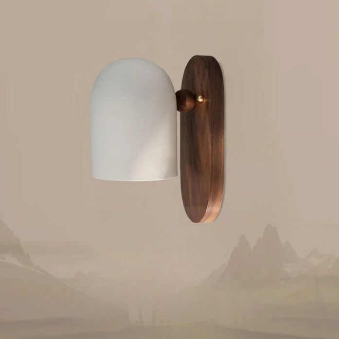 CedarGlow – Wabi-Sabi Walnut Wall Lamp for Natural Ambience