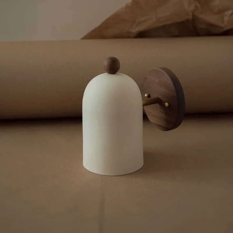 CedarGlow – Wabi-Sabi Walnut Wall Lamp for Natural Ambience