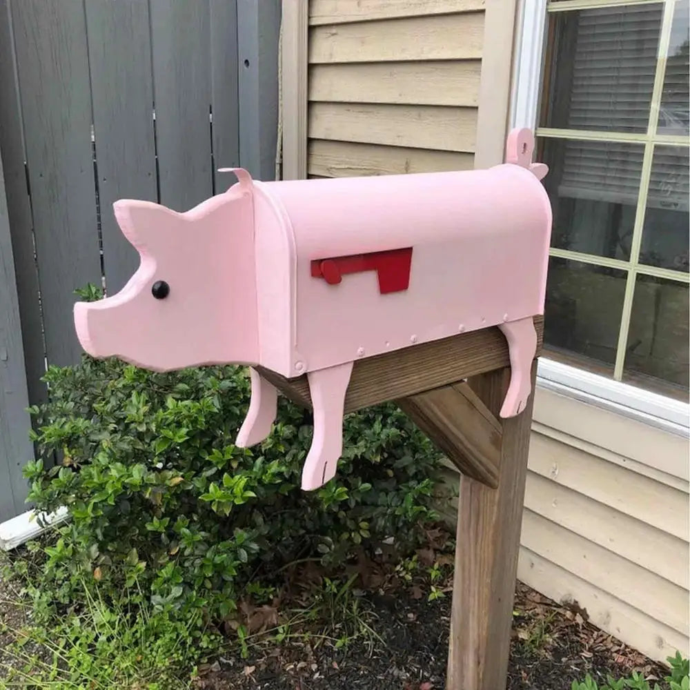 Handmade Animal Sculpture Mailbox – Corrosion-Resistant Metal Post Box for Garden and Driveway Decor