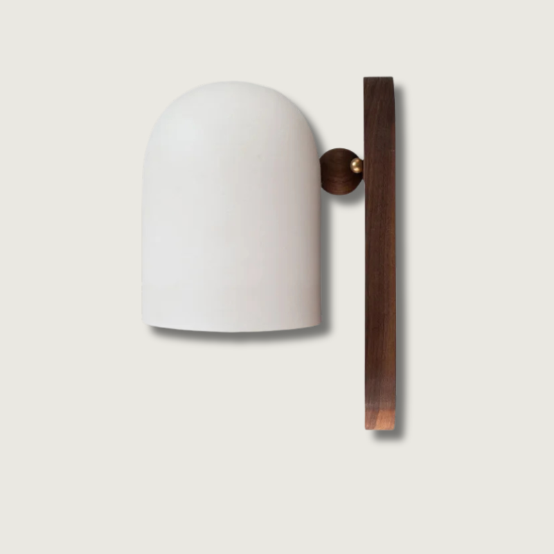 CedarGlow – Wabi-Sabi Walnut Wall Lamp for Natural Ambience