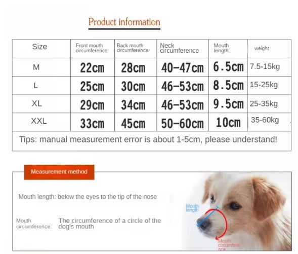 Dog Muzzle - Brightly Coloured Soft Silico