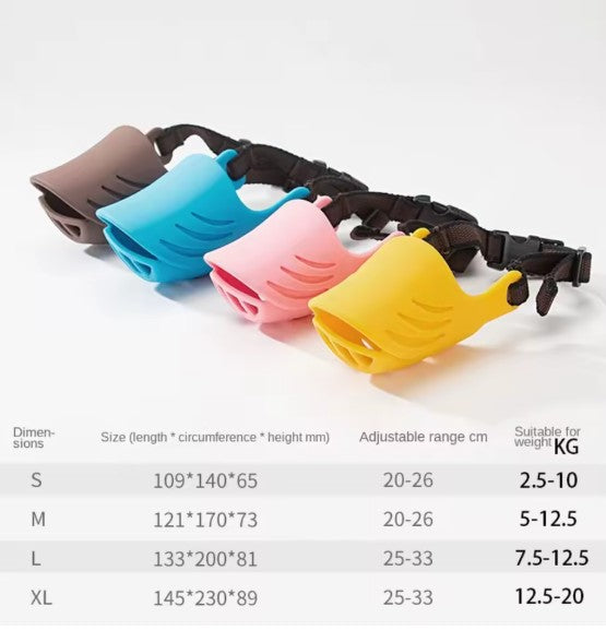 Dog Muzzle - Brightly Coloured Soft Silico