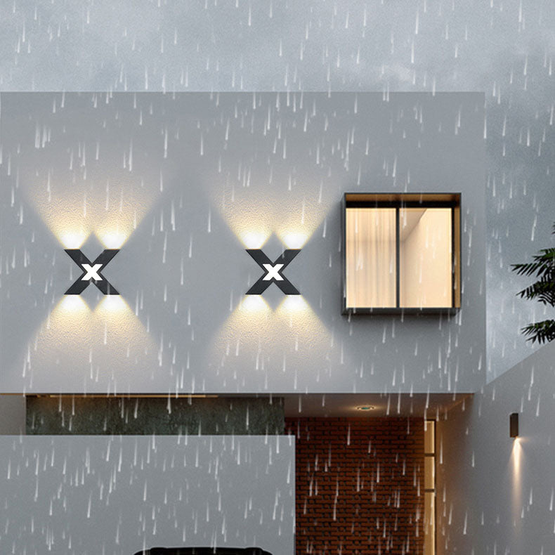 MaxBeam – Waterproof X-Shape LED Wall Light for Exterior Use