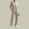 Marlitha | Women's Wool V-Neck Top and Straight Pants Set