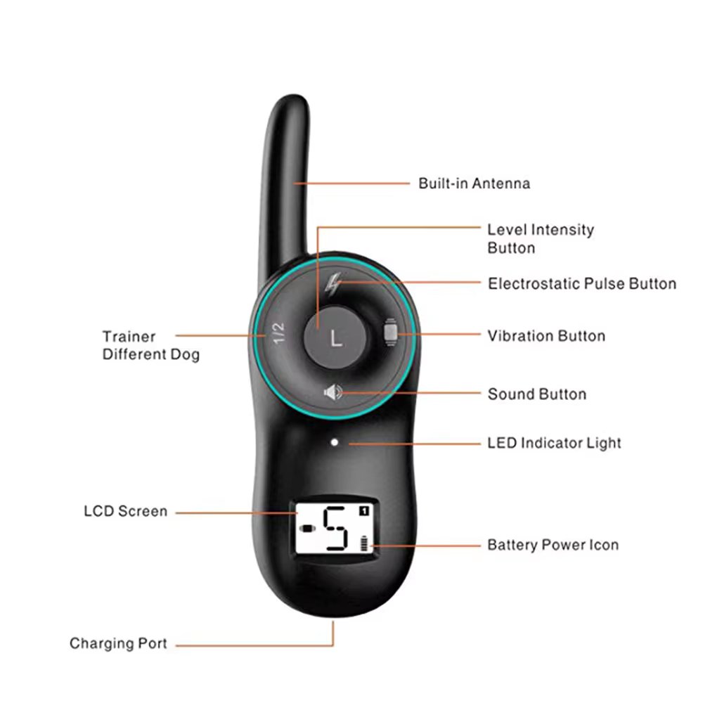 Rechargeable Waterproof Dog Training Collar with LCD Remote