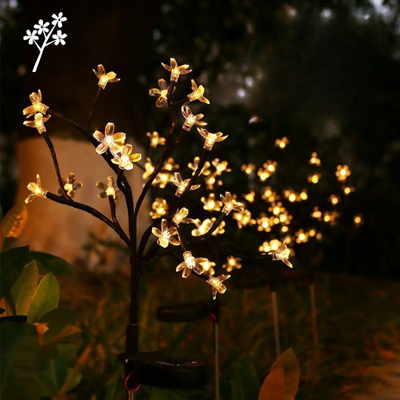 Sunny Wild Fennel Lights - 6-Pack Solar Garden Lights with 15 Warm White LEDs