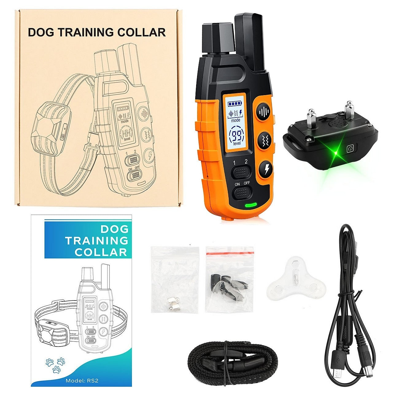 Platinum 1000m Dog Training Collar with Remote - Waterproof, Rechargeable E-Collar for All Dog Sizes