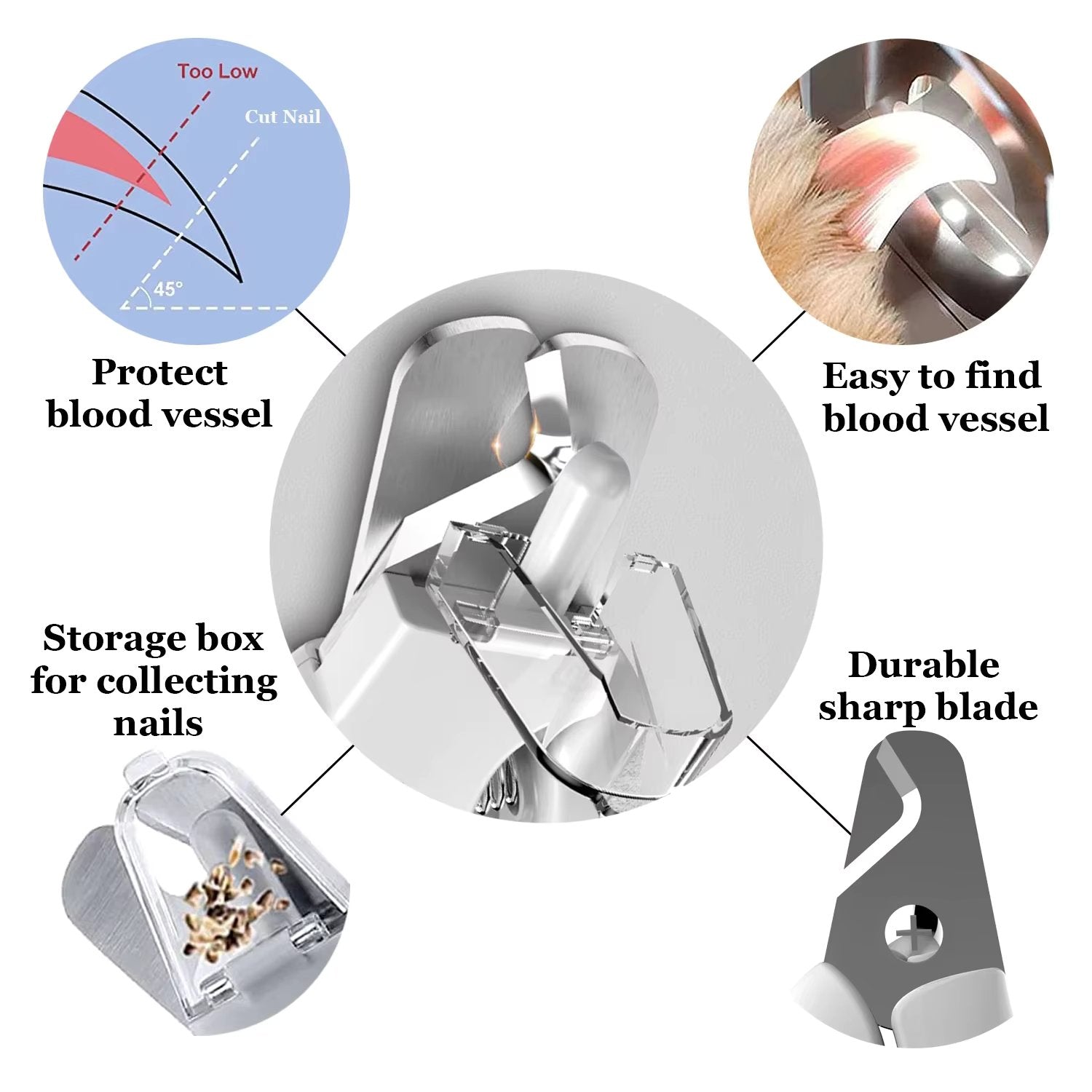 Tucker - Rechargeable Nail Grinder and Clipper with LED Light