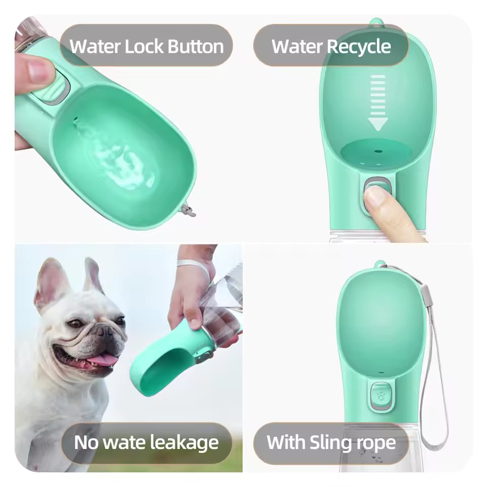 Furfuras Dog Water Bottle with Leak-Proof Design