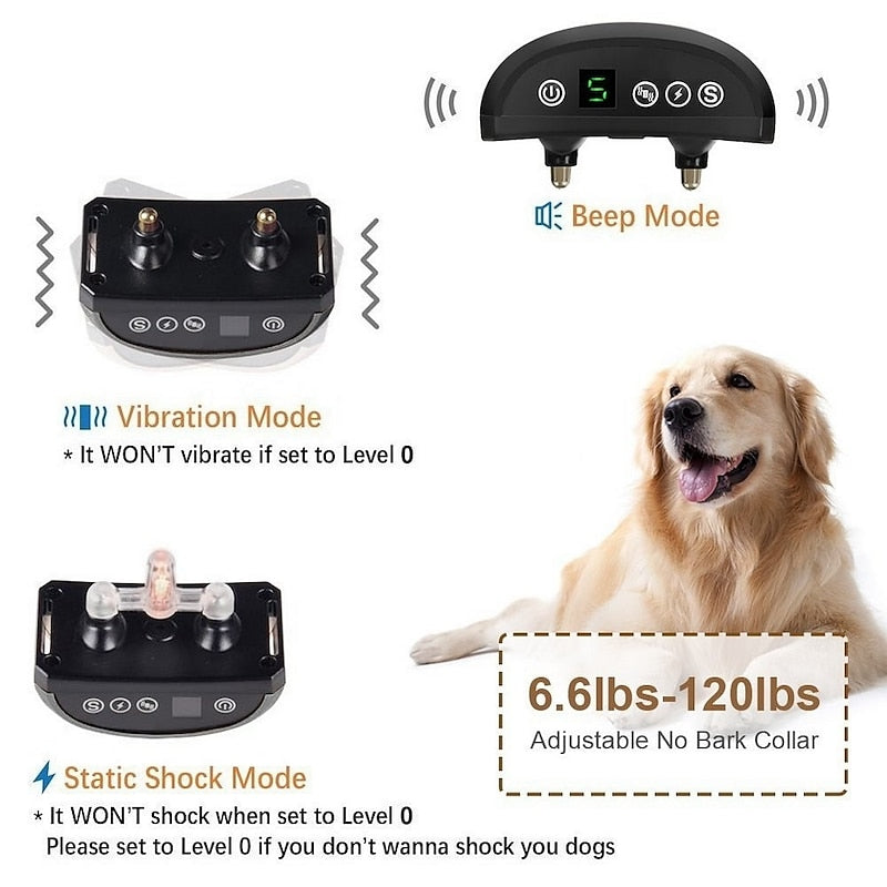 Clever Anti-Bark Dog Collar with Adjustable Sensitivity and Rechargeable Battery