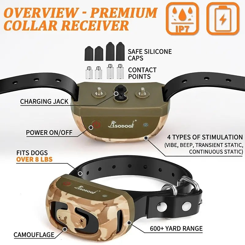 Rugged Camouflage Dog Training Shock Collar