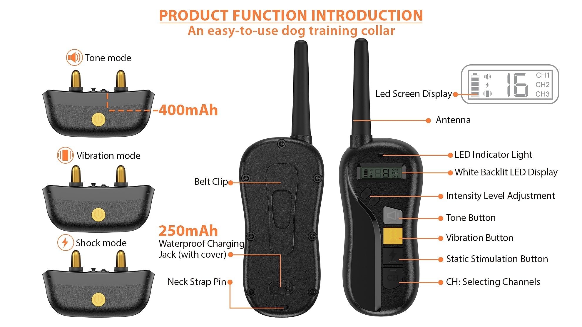 T680 Dog Shock Training Collar