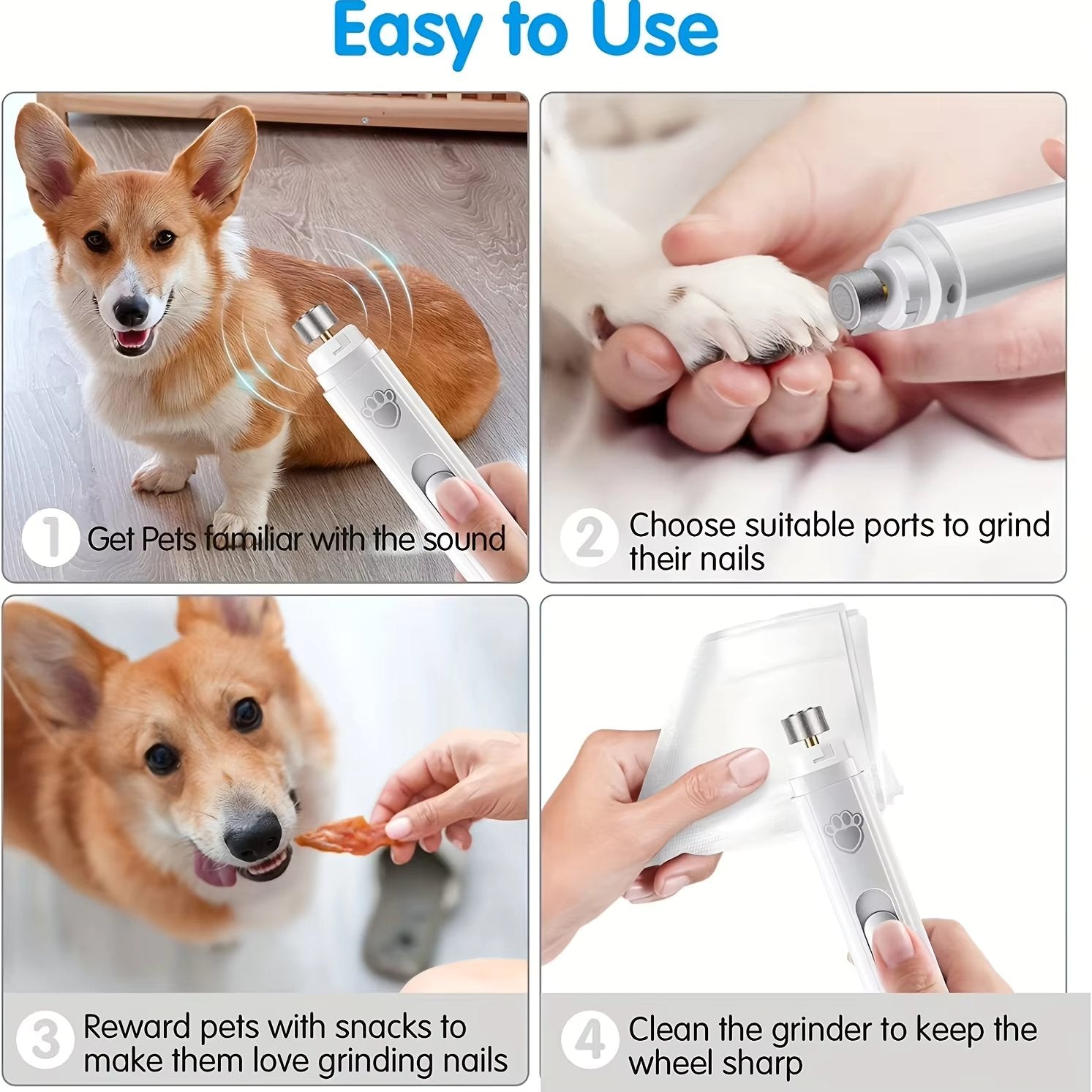 Stella - Rechargeable Dog Nail Grinder with Diamond Bit