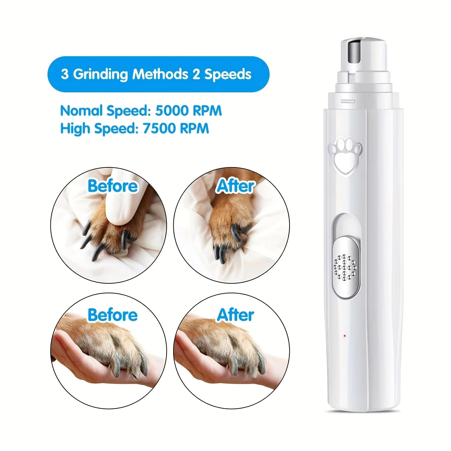 Stella - Rechargeable Dog Nail Grinder with Diamond Bit