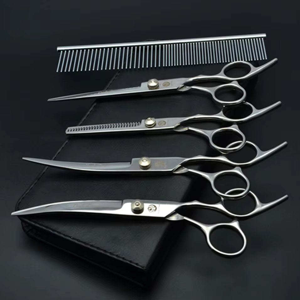 Olive - Dog Grooming Scissors Set with Ergonomic Design