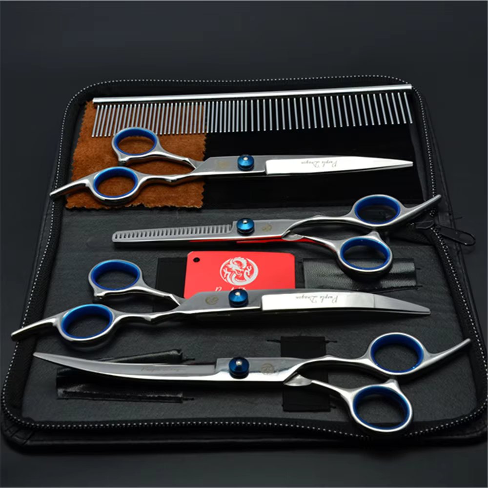 Olive - Dog Grooming Scissors Set with Ergonomic Design