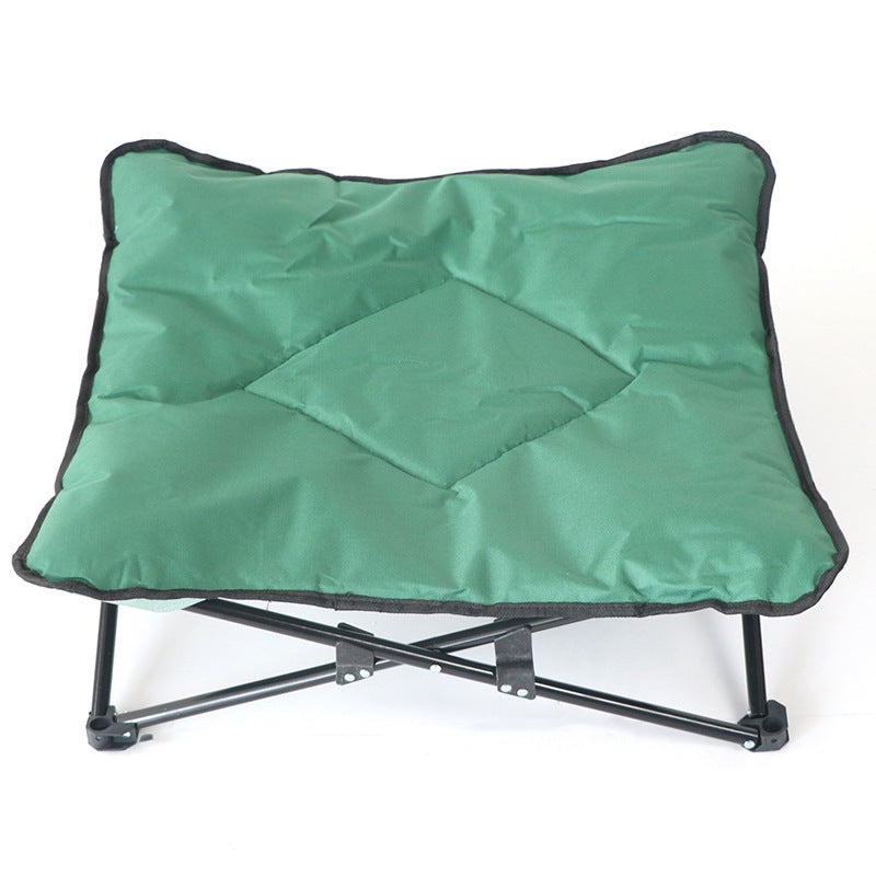 Foldable Elevated Outdoor Furry Bed for Dogs and Cats