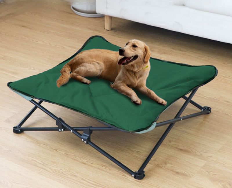 Foldable Elevated Outdoor Furry Bed for Dogs and Cats