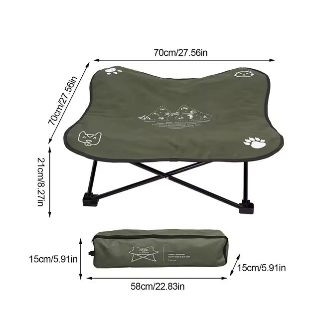 Outdoor Foldable Puppy Bed - Lightweight Travel Pet Cot