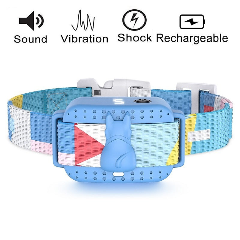 Pet Dog Anti-Bark Collar with Colorful Design