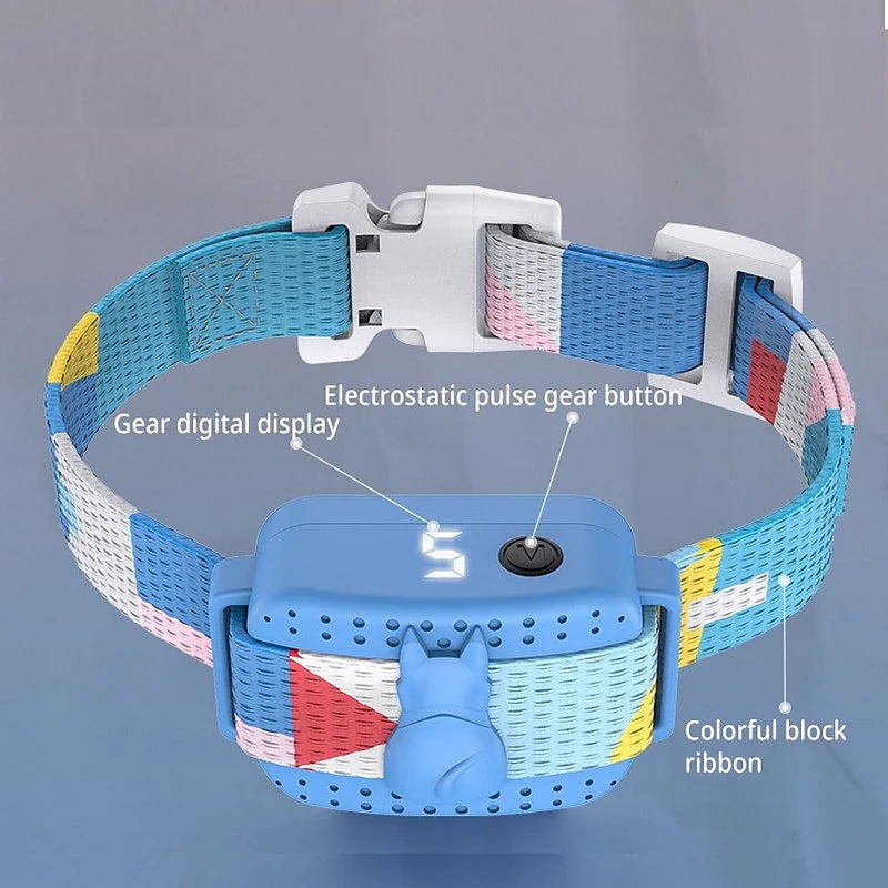 Pet Dog Anti-Bark Collar with Colorful Design