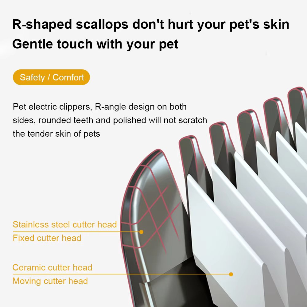 Nala - Cordless Dog Hair Trimmer with Precision Blades and 4 Guide Combs