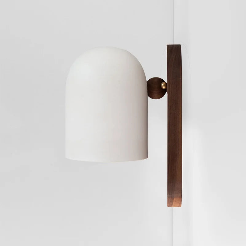 CedarGlow – Wabi-Sabi Walnut Wall Lamp for Natural Ambience