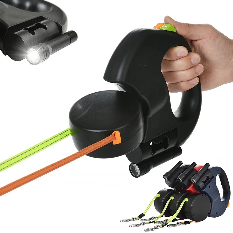 Wigloo | Retractable Dual Doggie Leash with LED Light