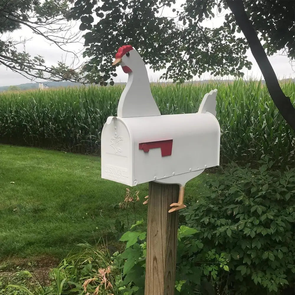 Handmade Animal Sculpture Mailbox – Corrosion-Resistant Metal Post Box for Garden and Driveway Decor