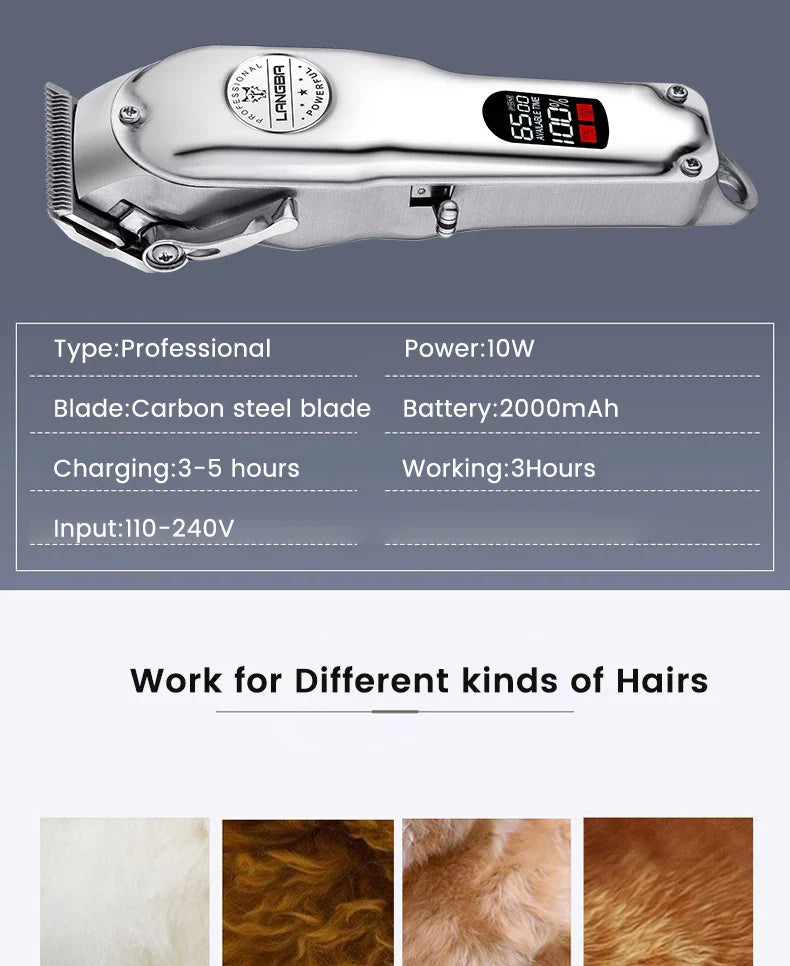 Teddy - Professional Pet Hair Clipper with Precision Blades