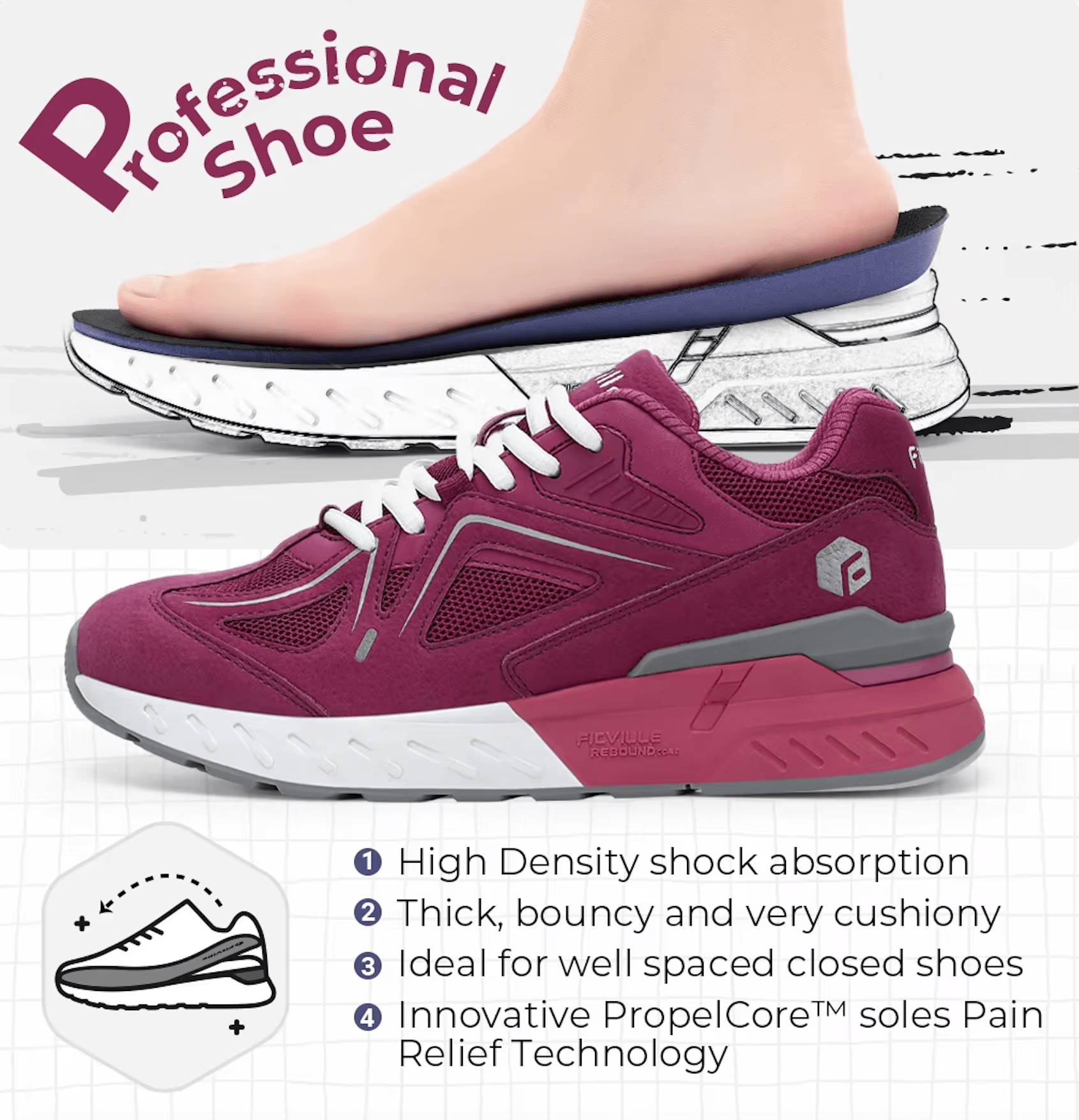 Sam Extra Wide Orthopedic Walking Shoes – Lightweight Comfort for Foot Pain Relief