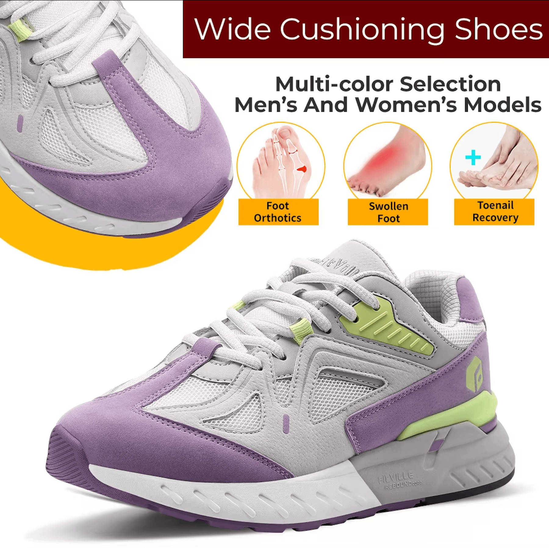 Sam Extra Wide Orthopedic Walking Shoes – Lightweight Comfort for Foot Pain Relief