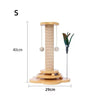 Natural Wood Cat Scratching Post with Interactive Toy Features