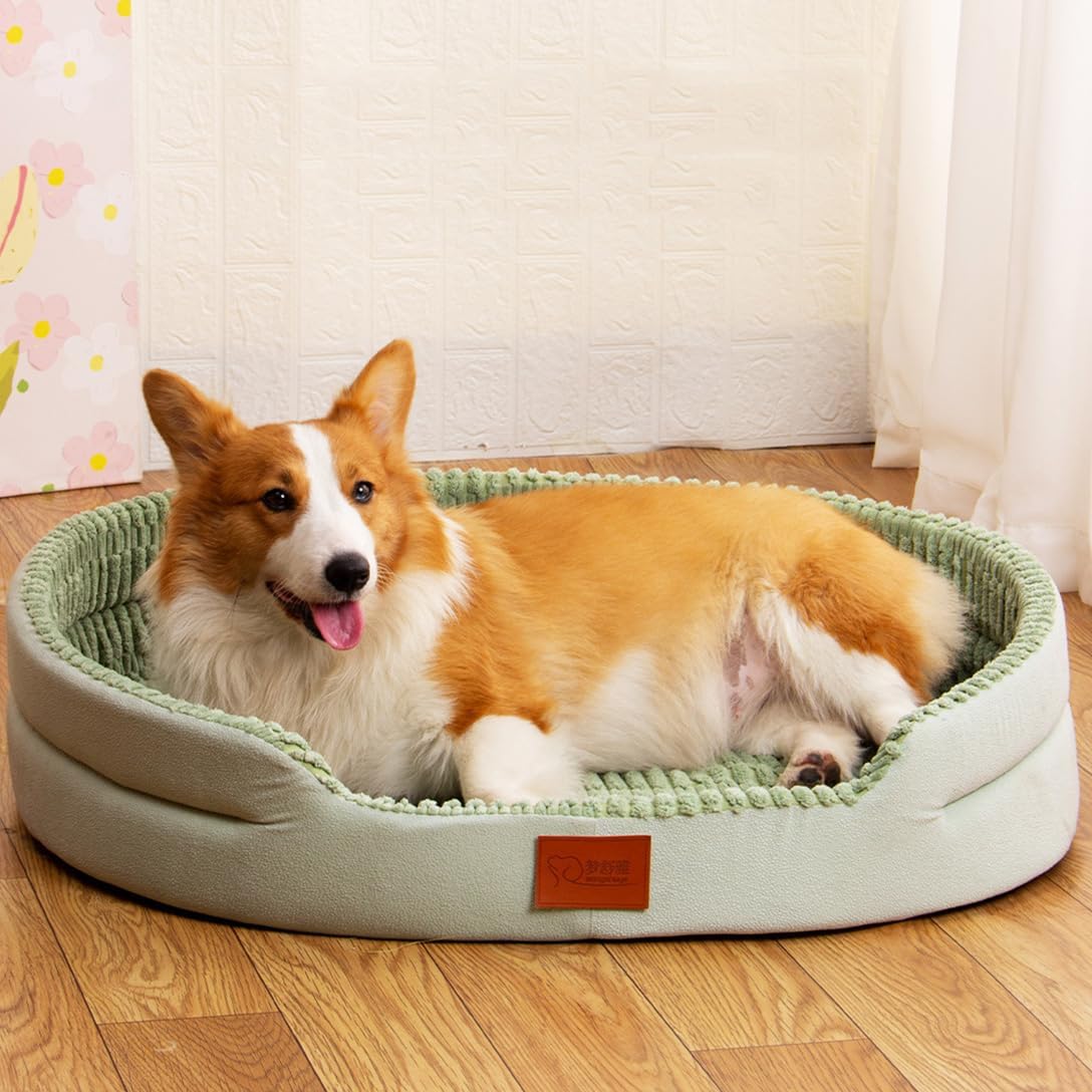 Leo - Calming Dog Bed with Luxurious Striped Design