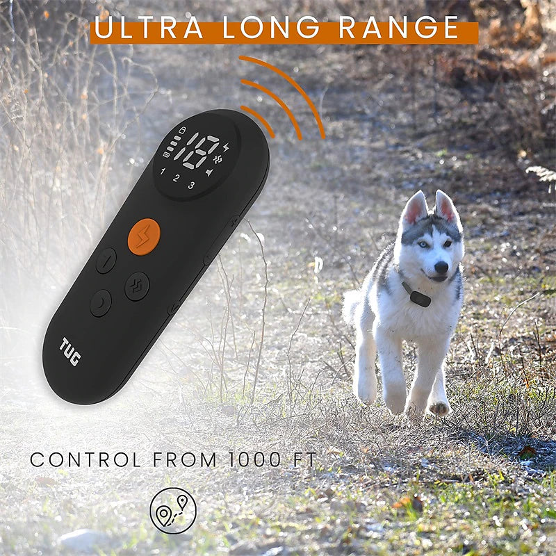 TUG Remote Dog Training Collar with Ultra Long Range and Waterproof Design