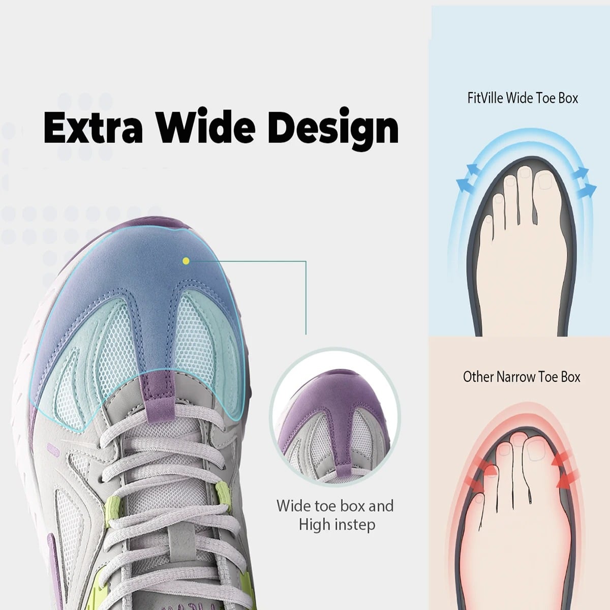 Sam Extra Wide Orthopedic Walking Shoes – Lightweight Comfort for Foot Pain Relief