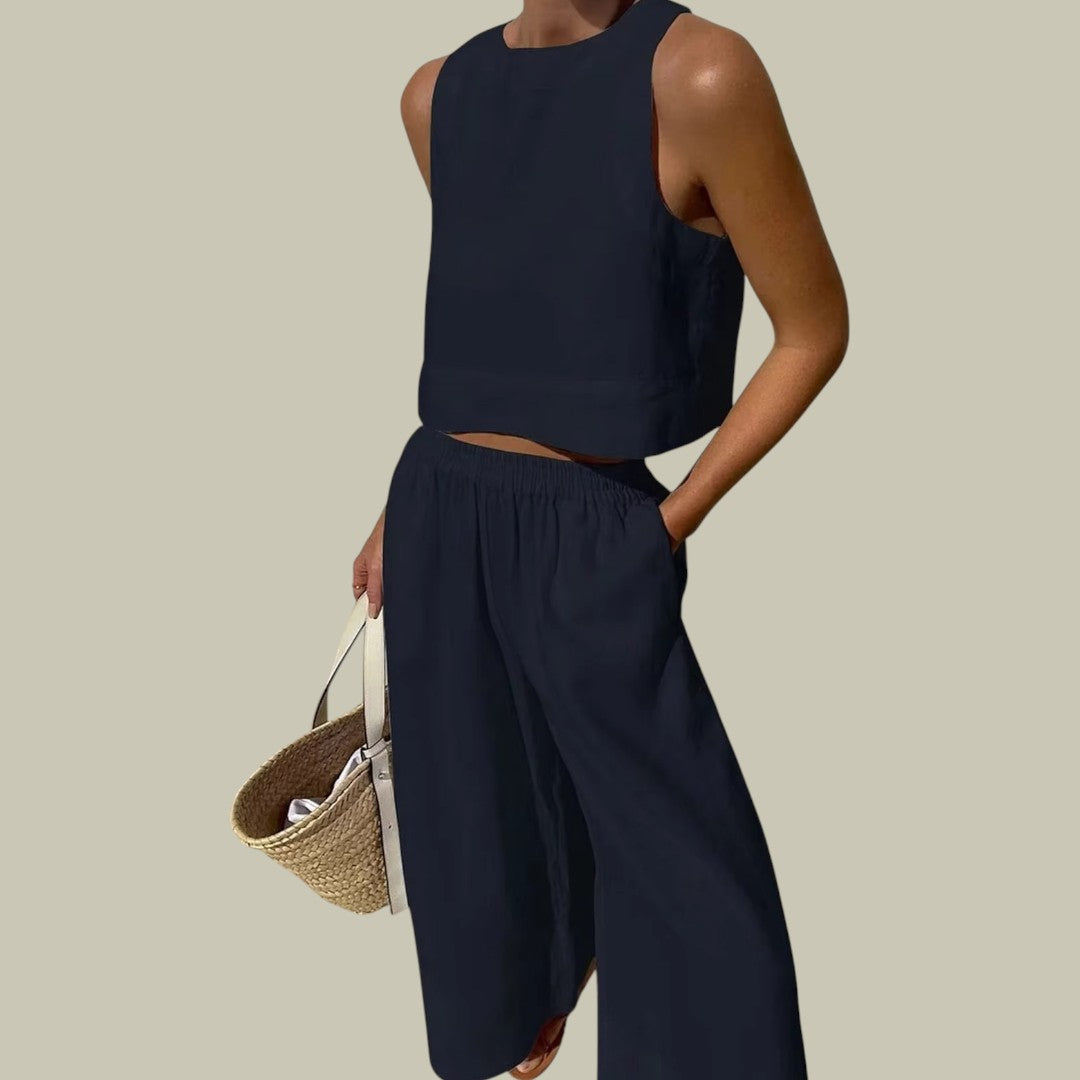 Kymor | Women's Casual Linen Two-Piece Set