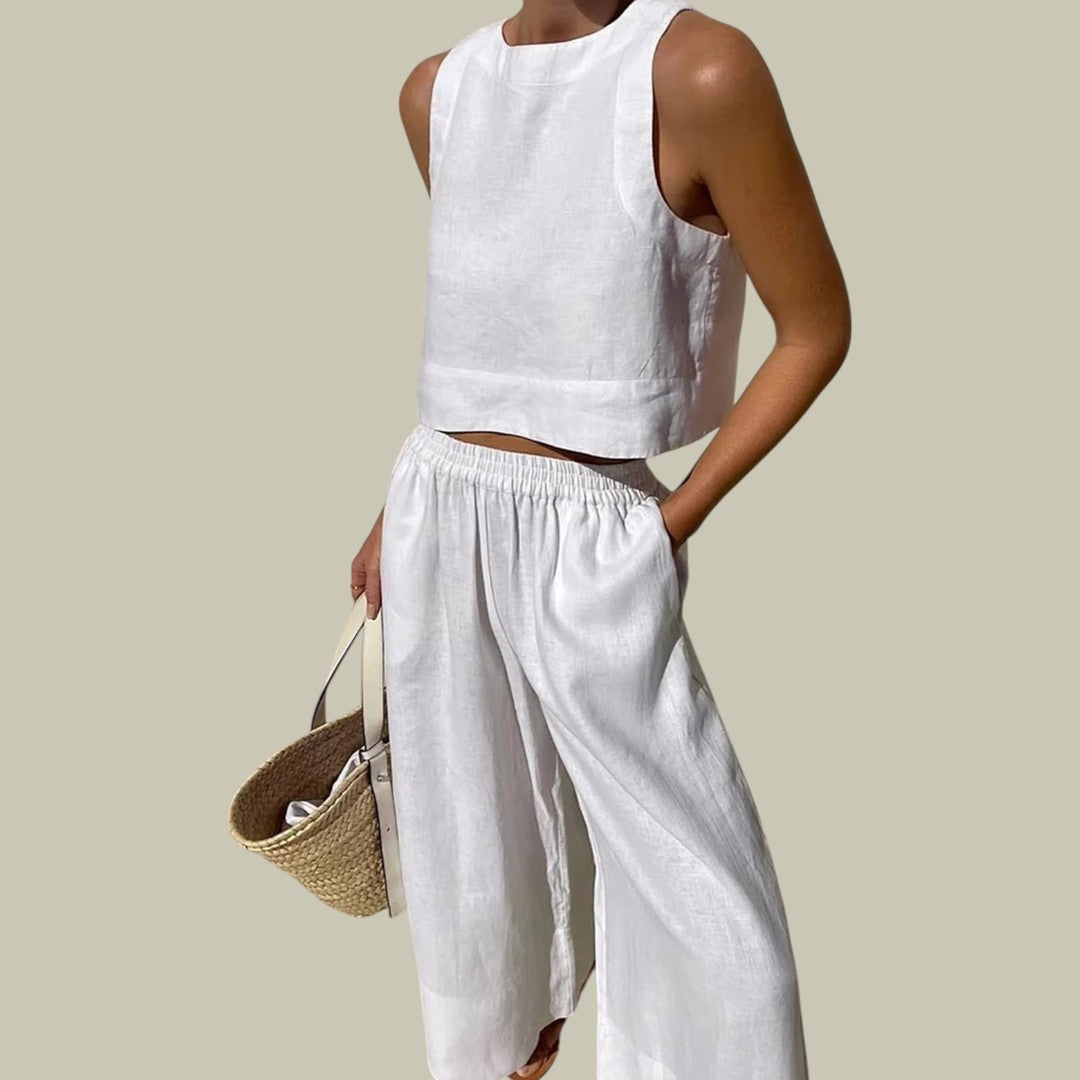 Kymor | Women's Casual Linen Two-Piece Set