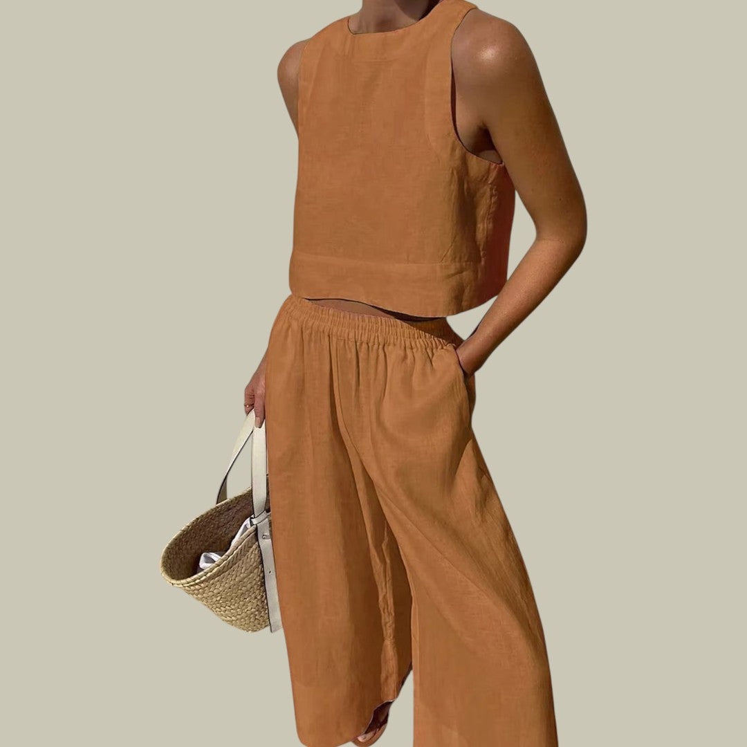 Kymor | Women's Casual Linen Two-Piece Set