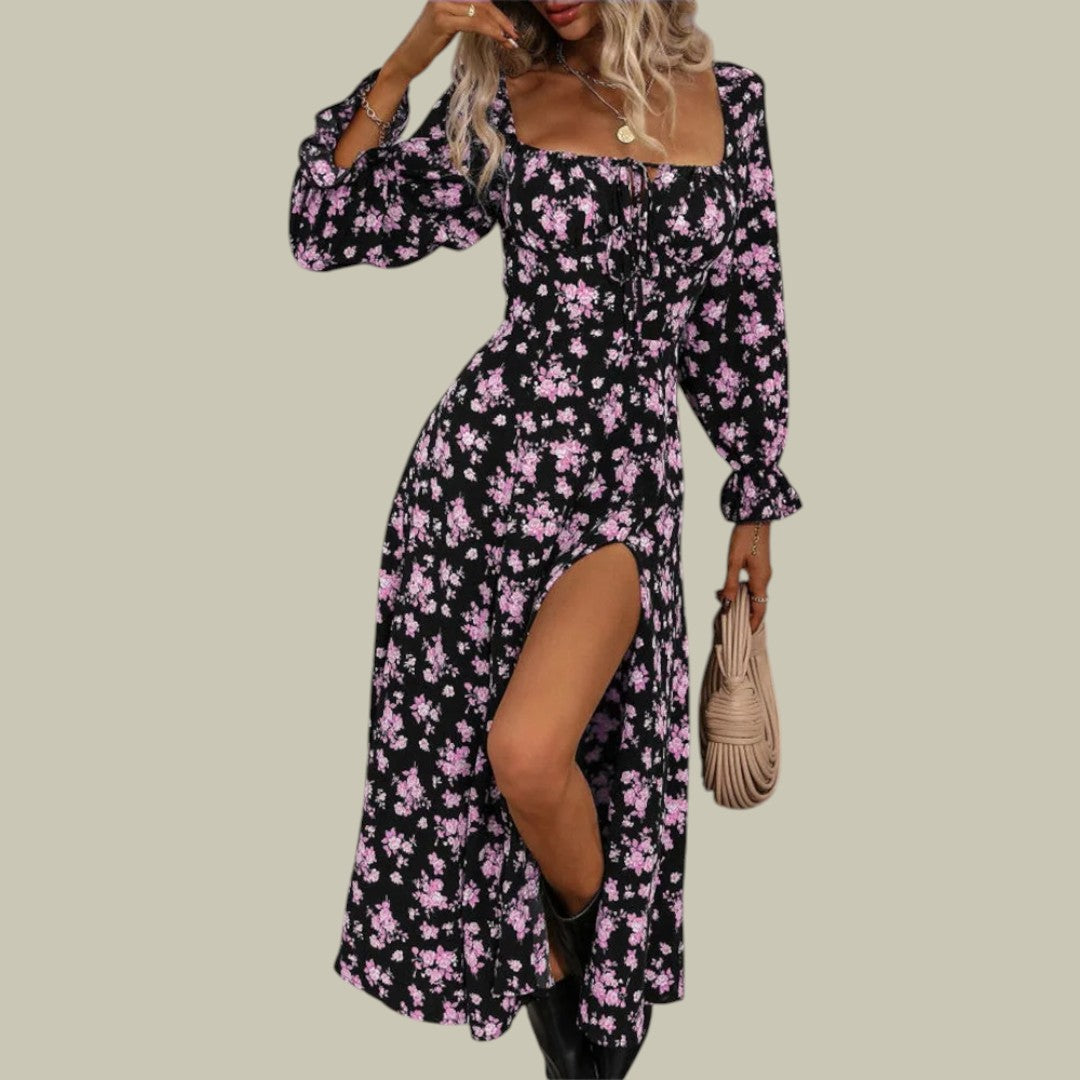 Marnyx | Women's Chic Floral Longsleeve Dress