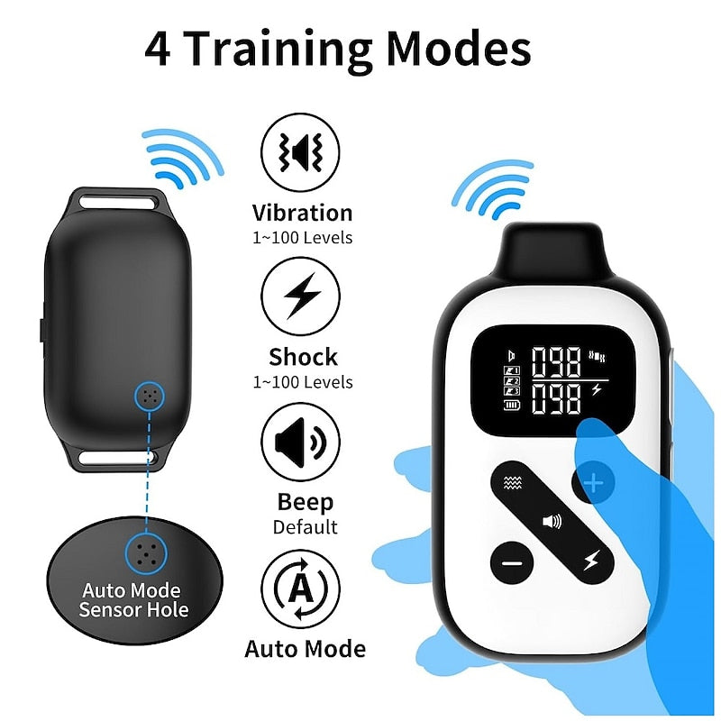 Versatile Dog Training Collar with Remote and Automatic Mode