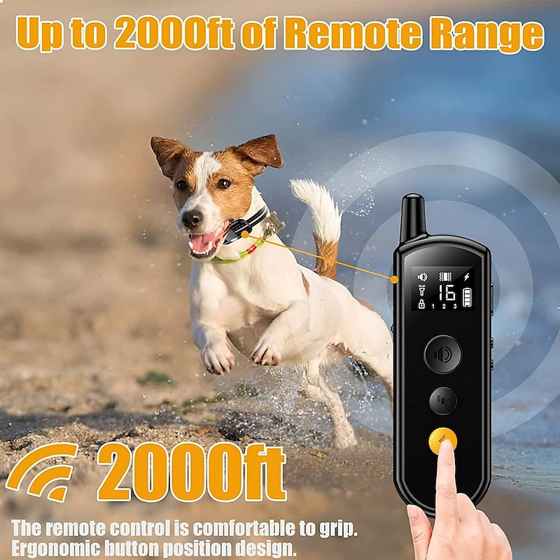 Rechargeable Waterproof Canine Training Collar with Remote Control