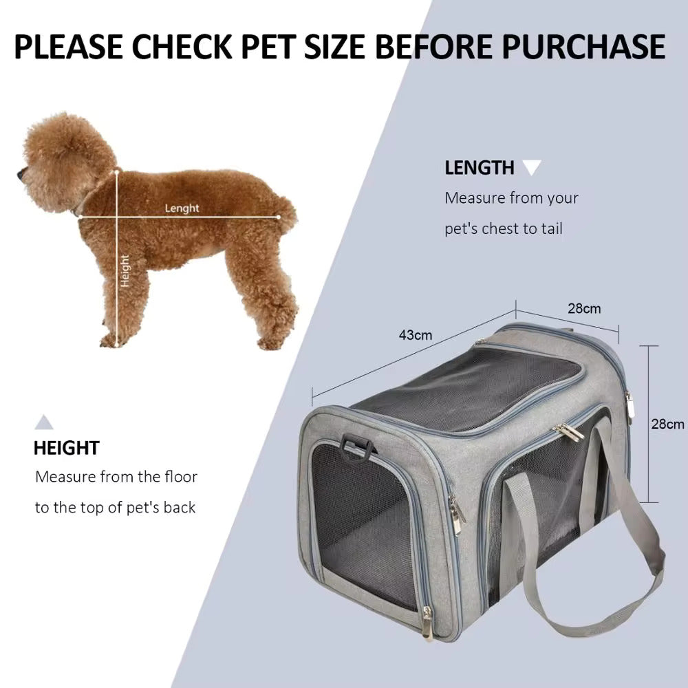 Thor - Deluxe Pet Carrier Travel Bag for Cats and Dogs