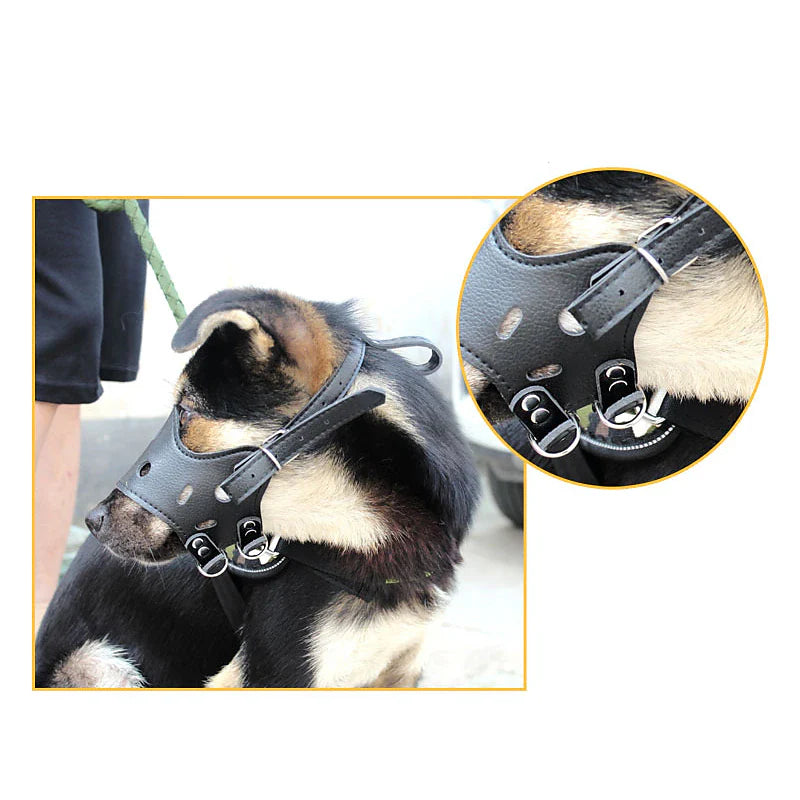 Leather Pet Muzzle for Safe and Comfortable Control